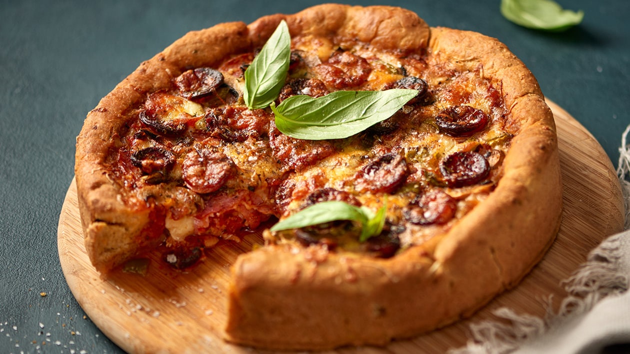 Deep Dish Chorizo Pizza – - Recipe