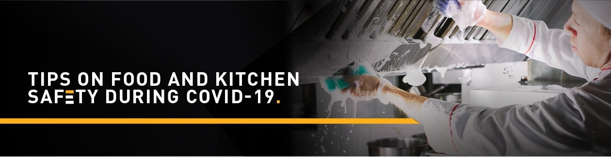 Tips on food safety. during Covid 19 text. 