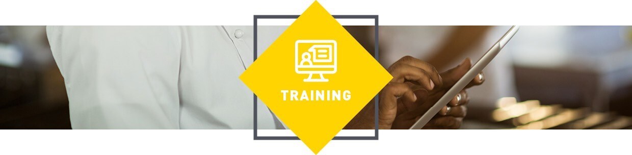 Chef on phone with caption: Training. 