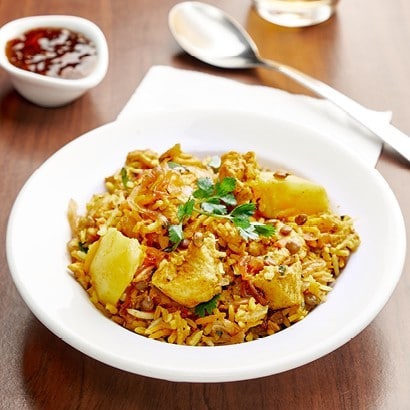 Bowl of rice and potatoes.