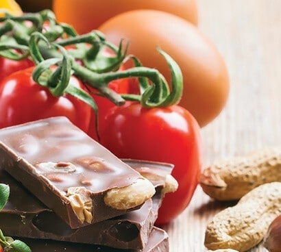 Chocolate, nuts and tomatoes.