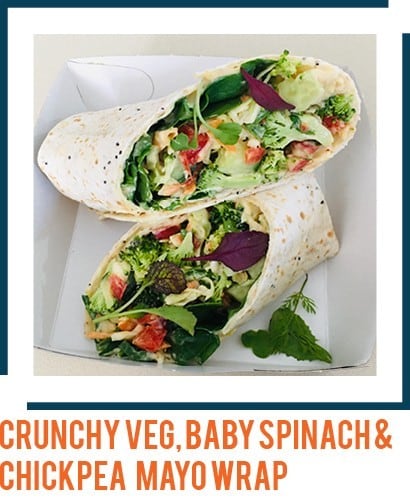Crunchy Veg, Baby Spinach & Chickpea Mayo Wrap