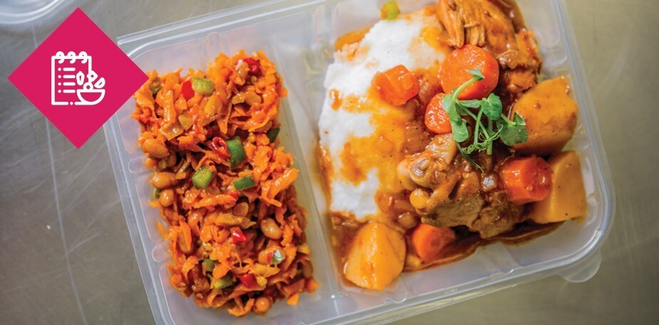 Chicken Stew with Pap and Chakalaka