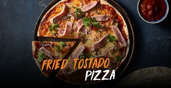 Fried Tostado Pizza