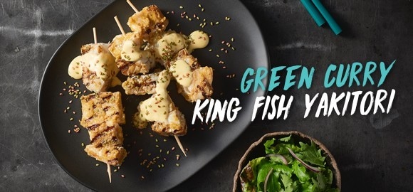 Green Curry King Fish Yakitori