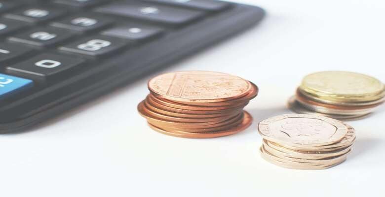 coins and calculator