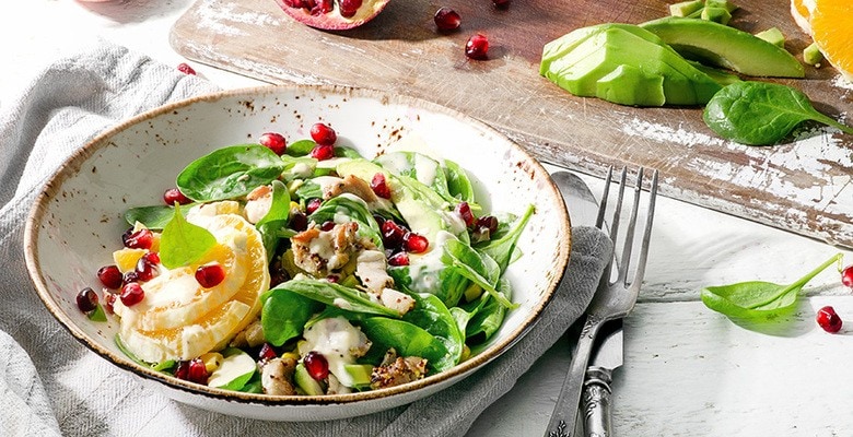 mandarin, pomegranite salad