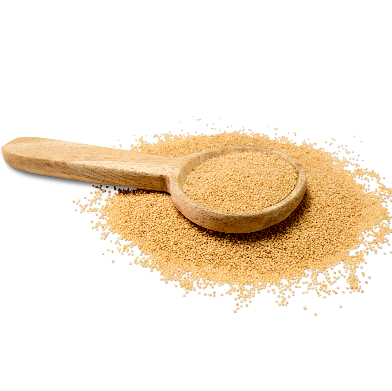 Amaranth grain and spoon.