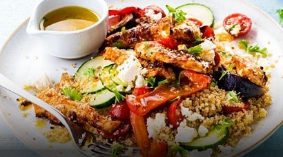 Quinoa Salad with Marinated Chicken and Vegetables