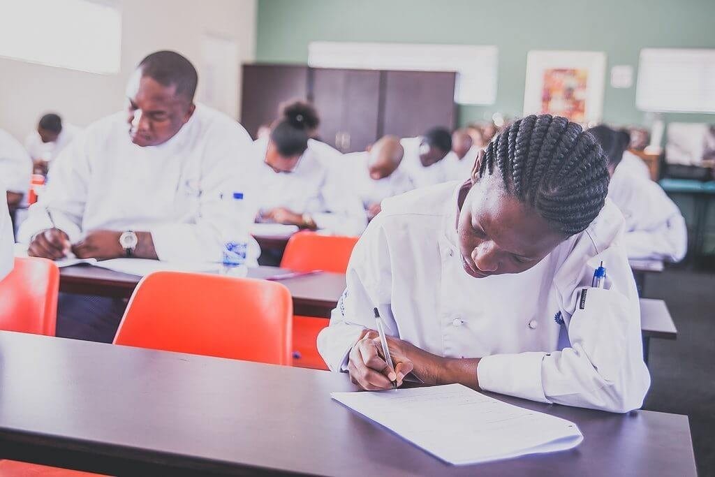 Chef taking a written test