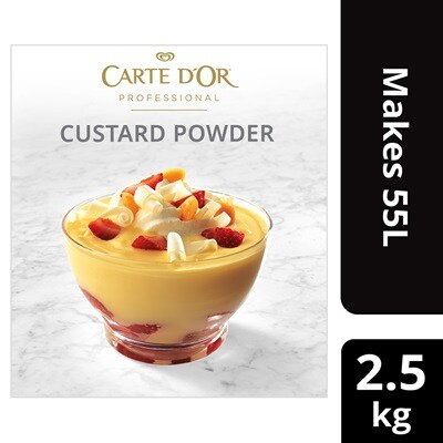 CARTE D'OR Custard Powder - 2.5 Kg - Carte D’Or Custard Powder is made in 3 steps, and delivers great colour, taste and a high yield at a low cost.