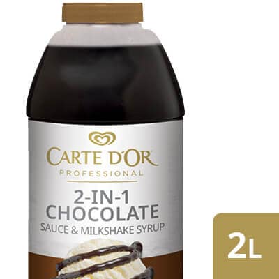 CARTE D'OR 2-In-1 Chocolate Sauce and Milkshake Syrup 2 L - Add delicious flavour to milkshakes and the finishing touch to your desserts with this versatile product. 