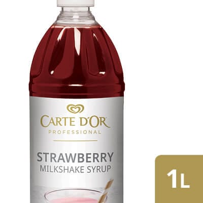 CARTE D'OR Strawberry Flavoured Milkshake Syrup - Here’s an easy way to add delicious flavour, colour and variety to your milkshake menu. 