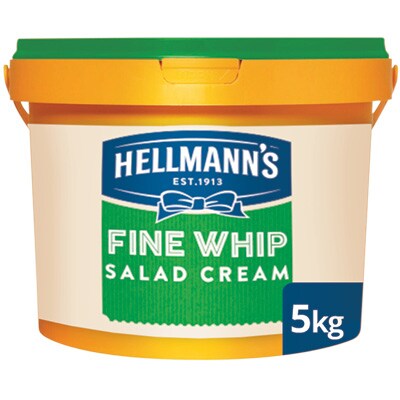 Hellmann's Fine Whip Salad Cream 5kg - Hellmann’s Fine Whip gives your toasted sandwiches the boost they need.