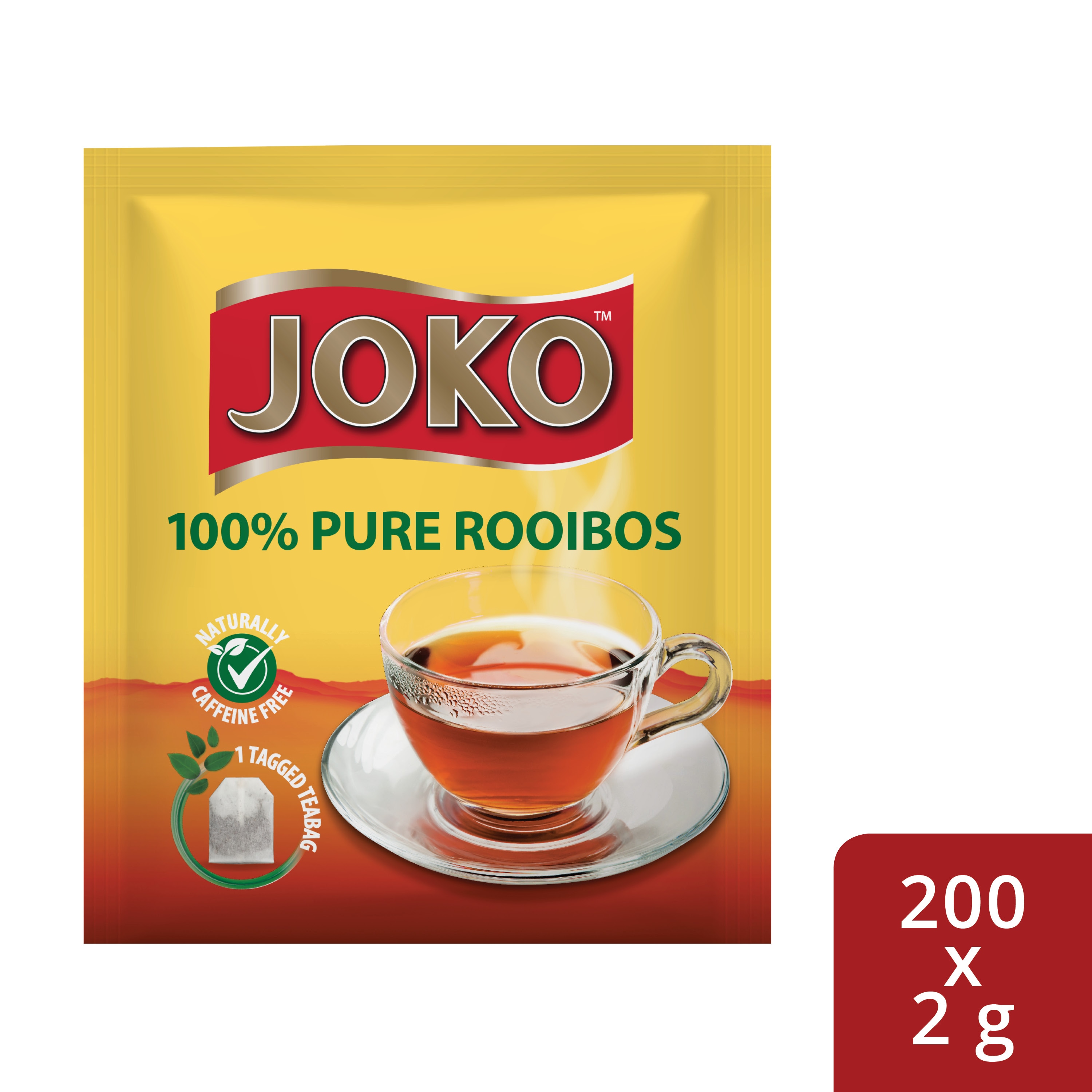 JOKO 100% Pure Rooibos 200 x 2 g Envelopes - Joko offers an enveloped Black & 100% Pure Rooibos that your guests will enjoy. 