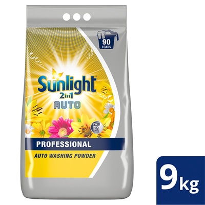 Unilever Professional Sunlight 2-in-1 Auto Washing Powder - Sunlight 2-in-1 Auto Washing Powder has a longer shelf life which means it can be bought in bulk. With Optical Brightener, it delivers a powerful clean and sensational fragrance whilst being delicate on fabrics.