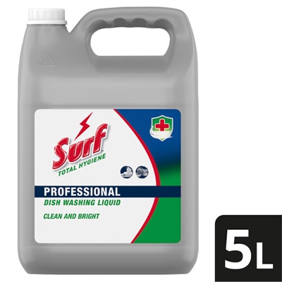 Surf Total Hygiene Dishwashing Liquid - New Surf Total Hygiene Dishwashing Liquid delivers excellent results you can trust at great value for money. It is formulated with lemon and mint to cut through unwanted grease and clean away germs, leaving your dishes hygienically clean, smelling fresh, and looking bright.