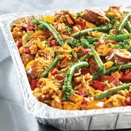 A Paella Fiesta of Chorizo and Chicken