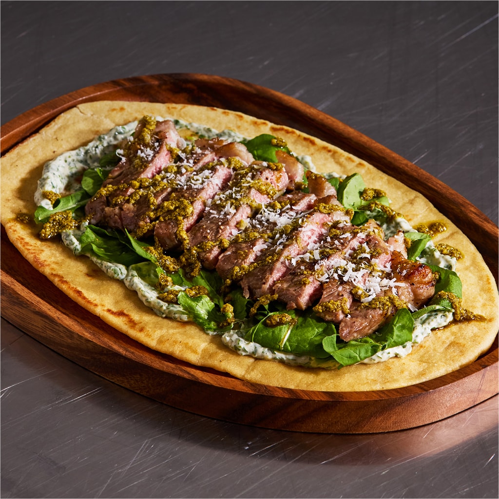 Steak Flatbread with Herb Mayo
