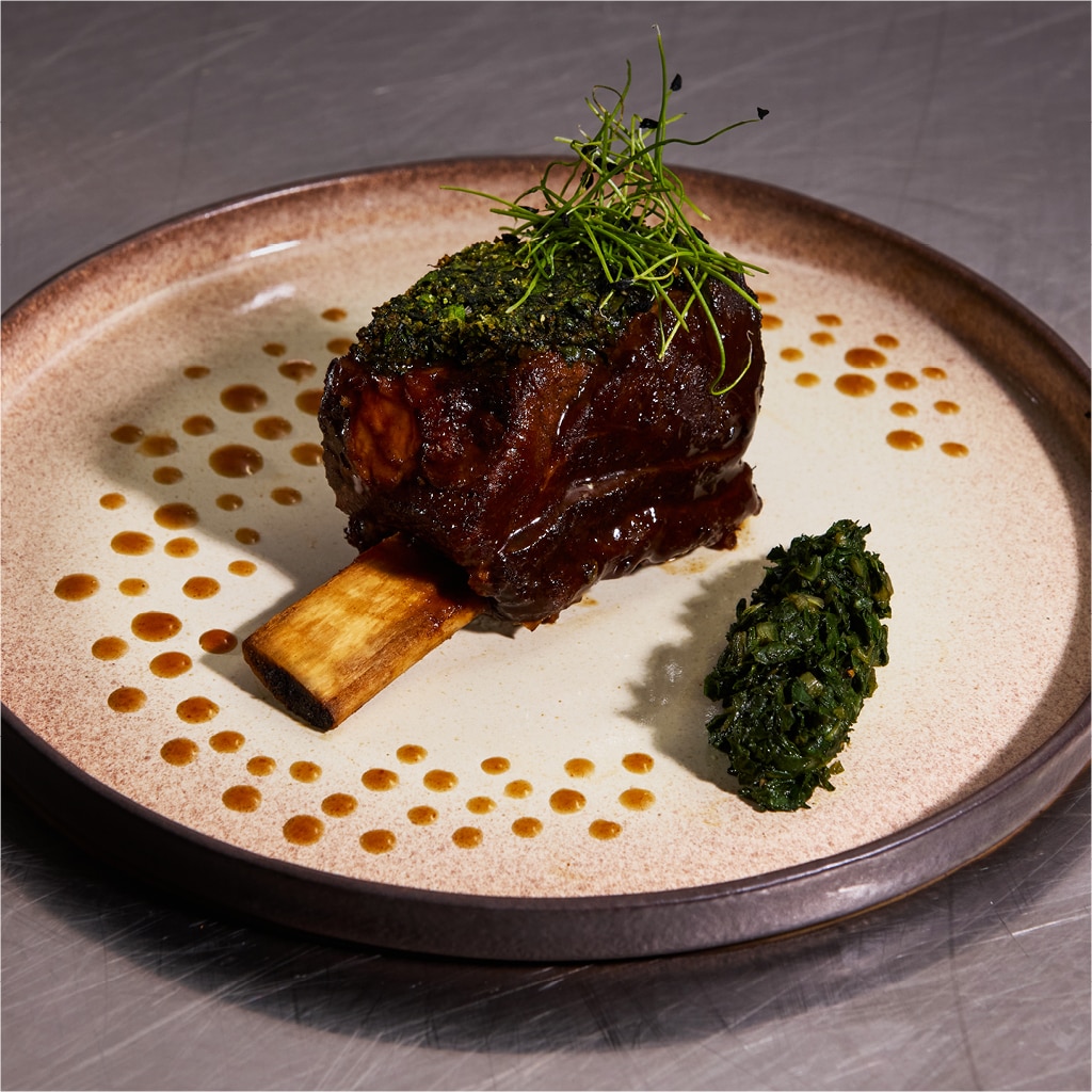 Umfino-Crusted Short Rib (Green Herb Crust)