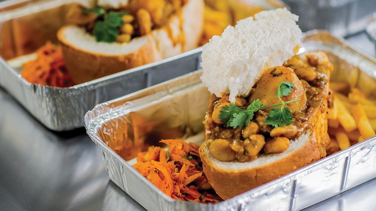 Butter Bean and Potato Bunny Chow
