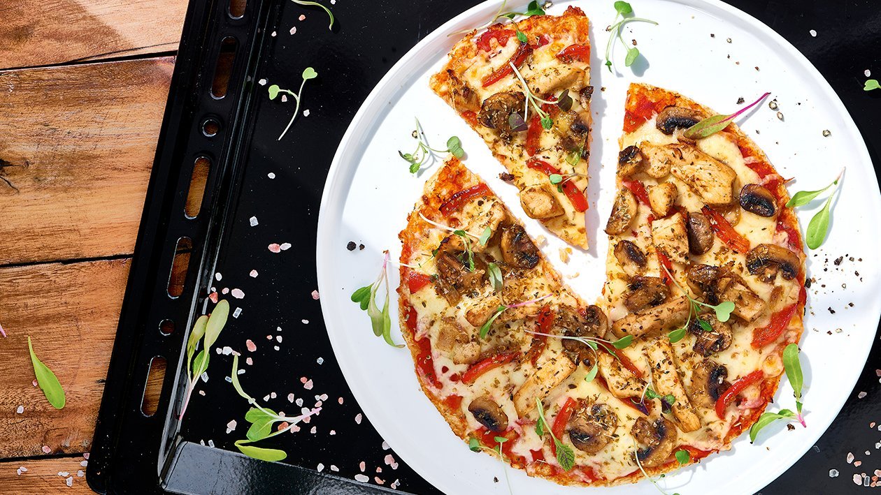 Gluten Free Chicken and Mushroom Pizza – - Recipe