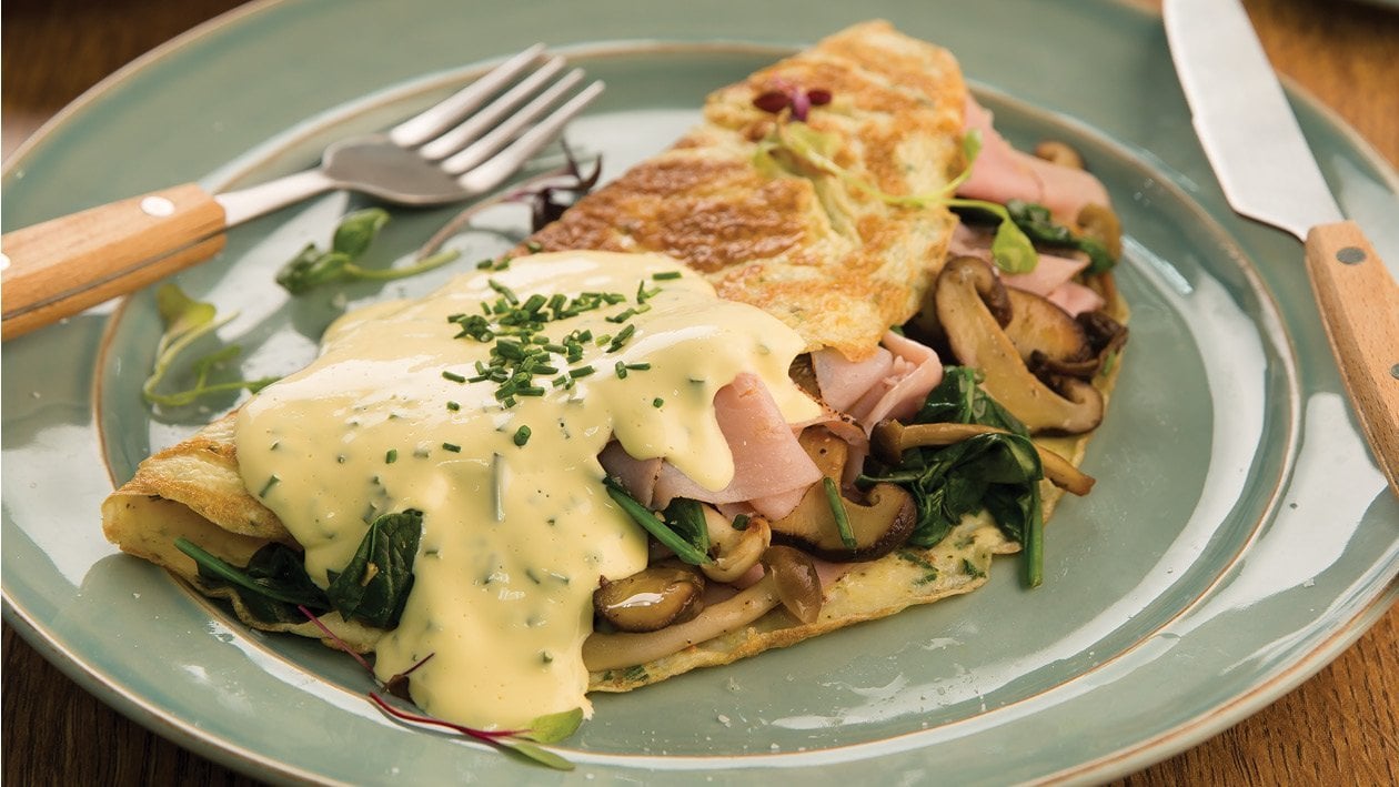 Mini Herbed Omelettes Filled With Shaved Ham – - Recipe