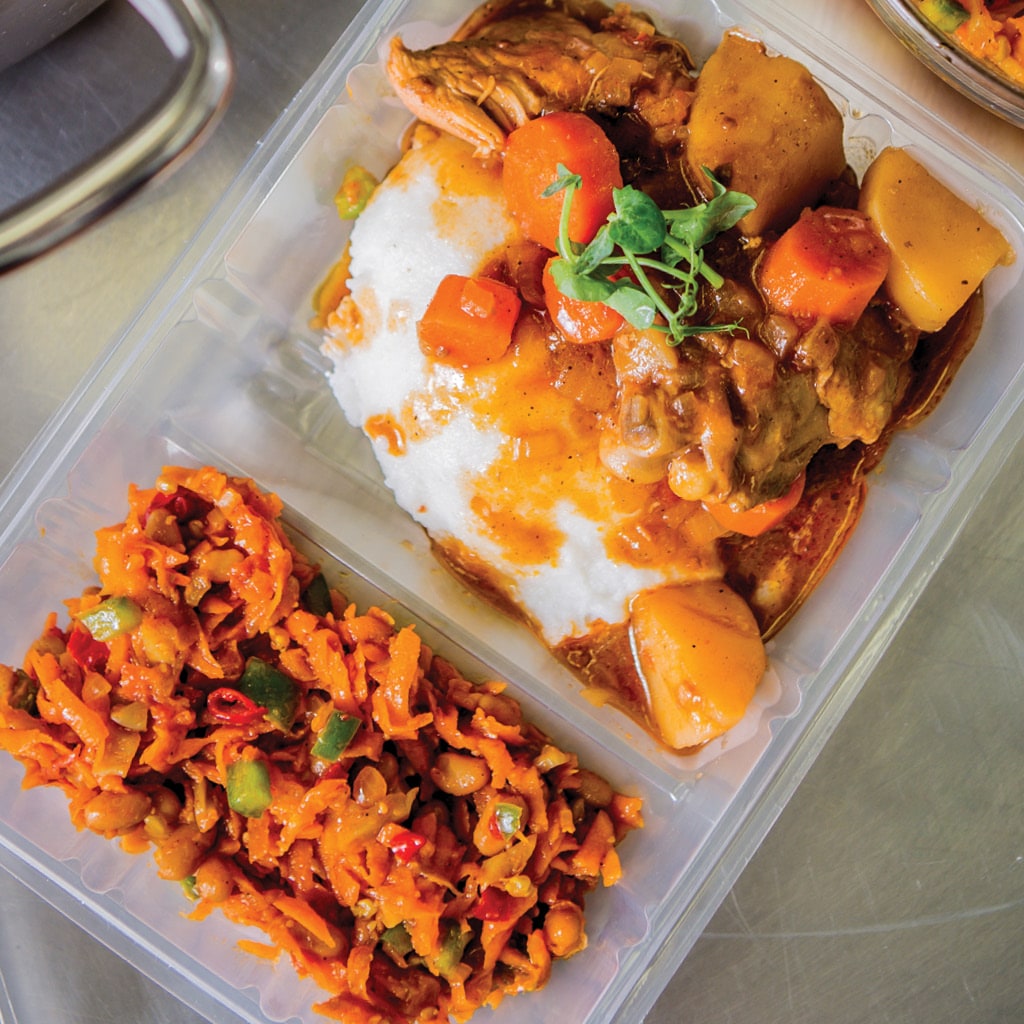 Chicken Stew with Pap and Chakalaka