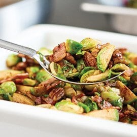 Honey Soy Bacon Roasted Brussels Sprouts