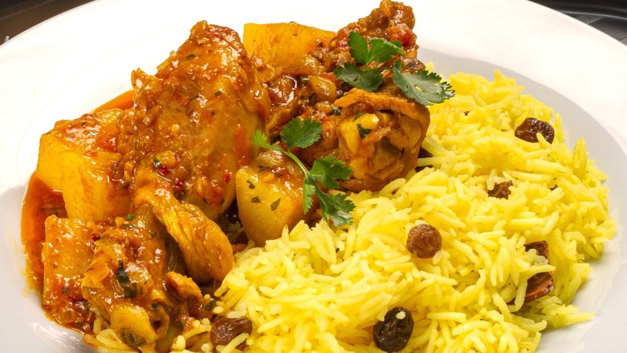 Malay Chicken Curry with Yellow Rice
