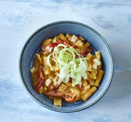 Mixed Pasta, Cauliflower, Kabeljou, Dried Tomatoes, Lime and Celery
