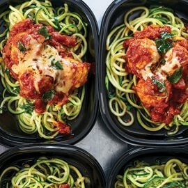 Oodles of Zoodles Topped with Chicken Meatballs