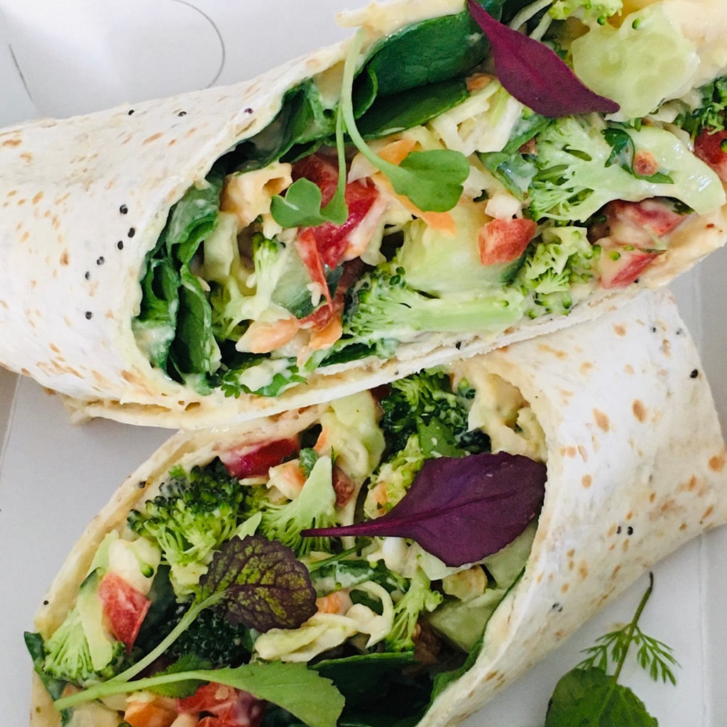 Crunchy Veg, Baby Spinach, Chickpea Mayo Wrap