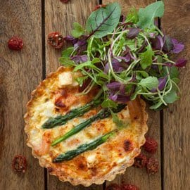 Asparagus Smoked Salmon and Paprika Tartlet