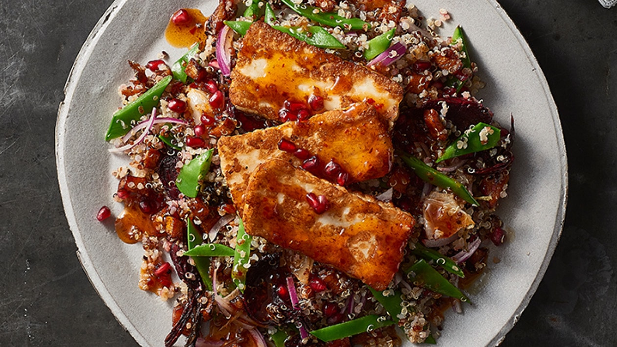 Char Halloumi on Warm Quinoa Salad – - Recipe