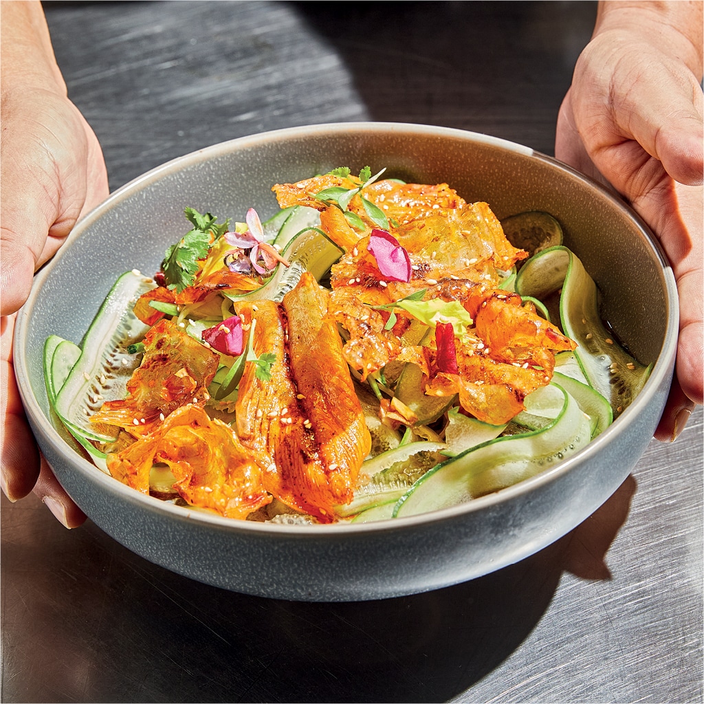 Deep-Fried Sliced Fish with Peri-Peri Oil