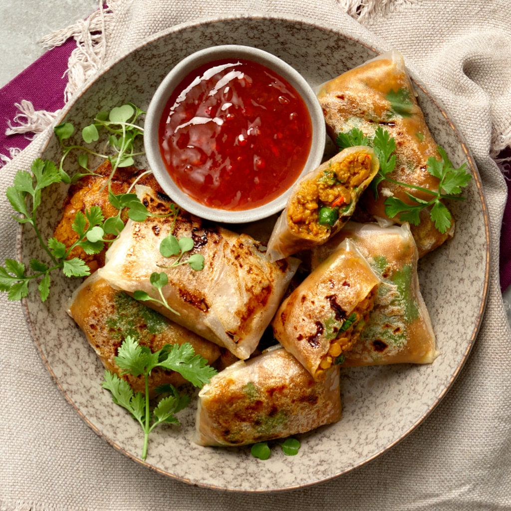Comfort Red Lentil Curry Rice Rolls