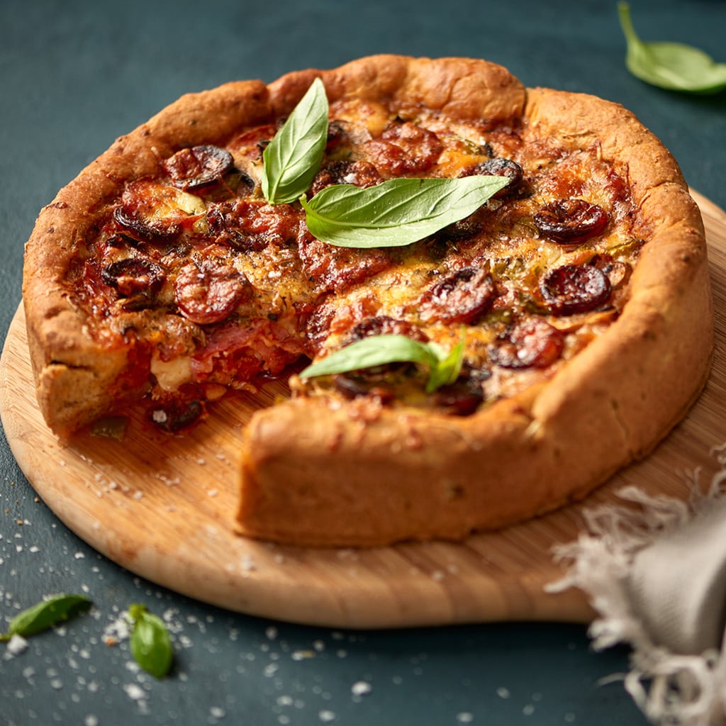 Deep Dish Chorizo Pizza