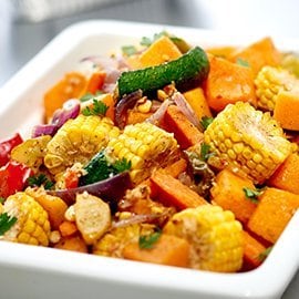 Corn and Roasted Vegetables