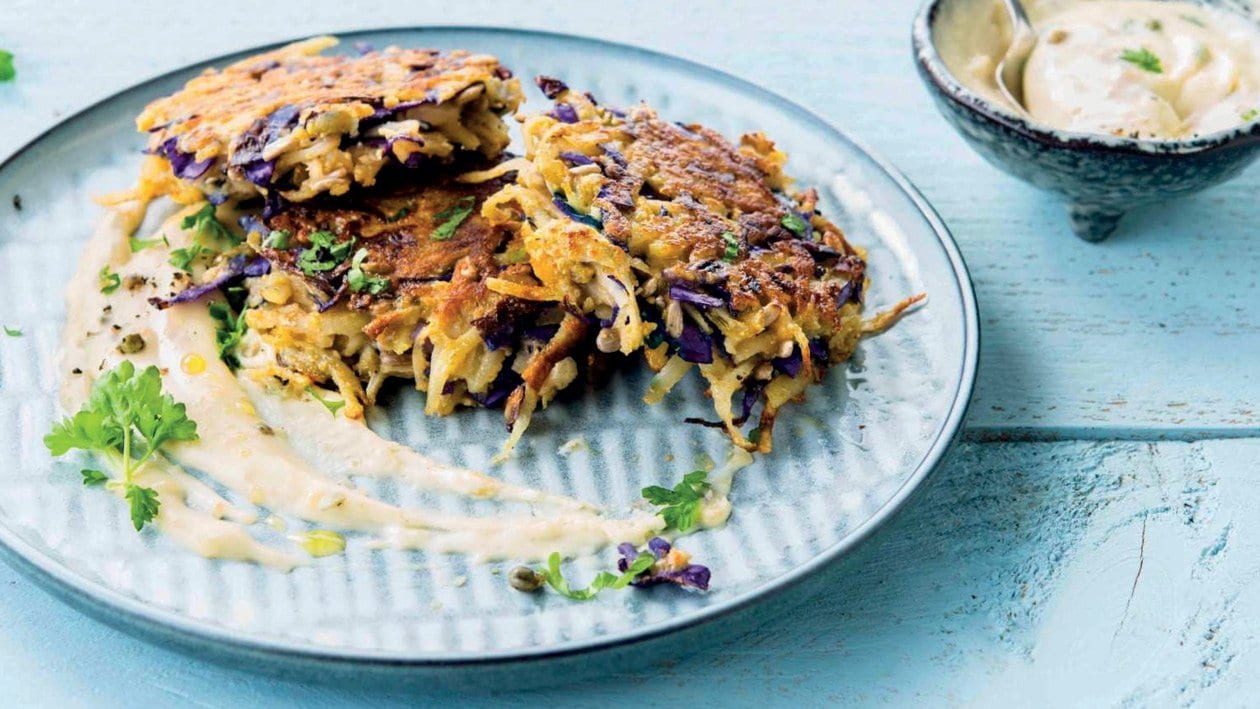 Potato Cakes with Red Cabbage