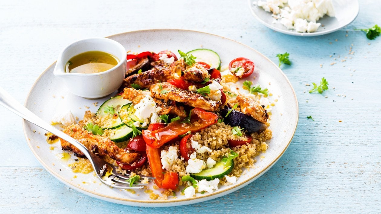 Quinoa Salad With Marinated Chicken and Vegetables – - Recipe