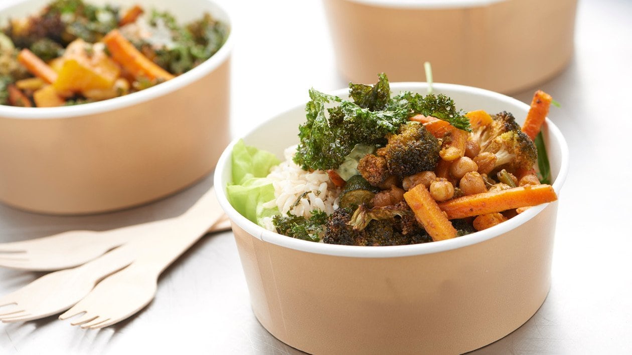 Roast Vegetable, Kale and Cashew Bowl – - Recipe
