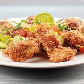 Sesame Crusted Aubergine Schnitzel