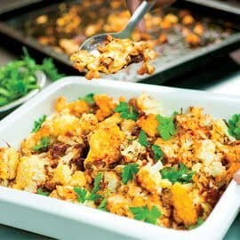 Spiced -Up Cauliflower Smothered in Parmesan